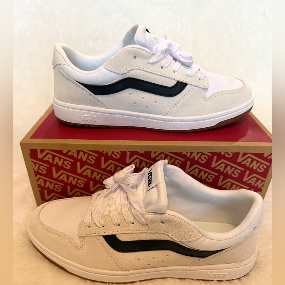 VANS Ryland Ls Suede Canvas White/Black Shoes Men's Sizes 10 NEW